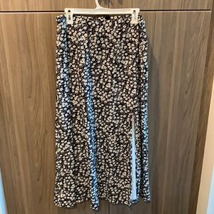 Black floral skirt